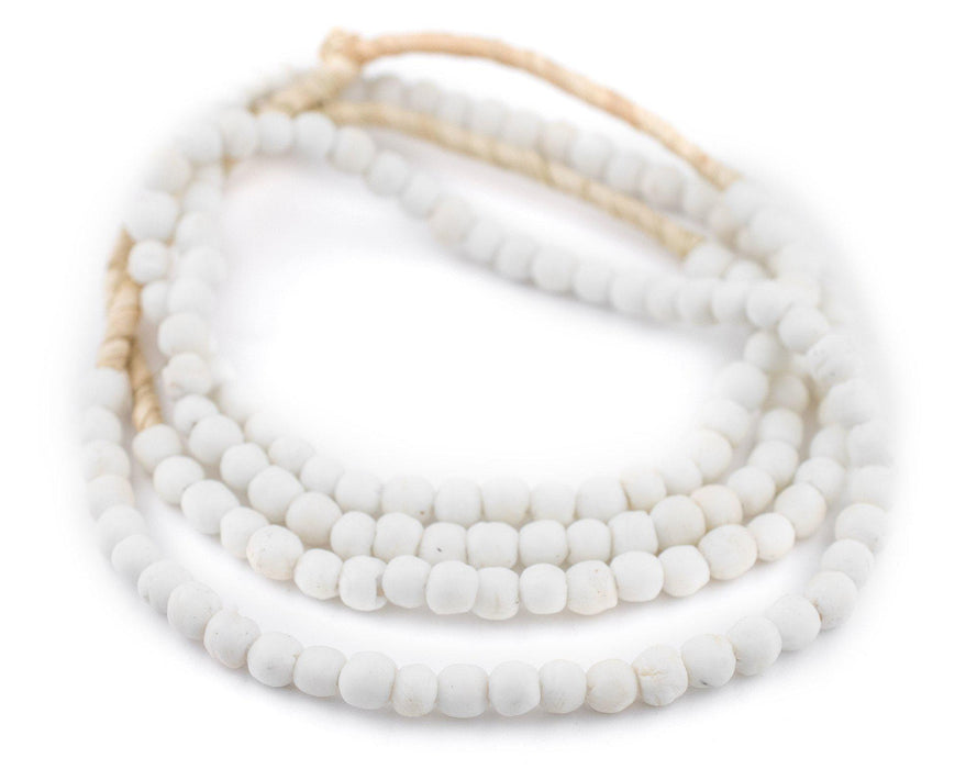 White Opaque Recycled Glass Beads (7mm) - The Bead Chest