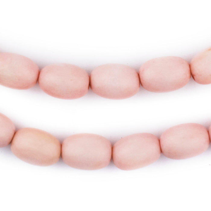 Pink Oval Natural Wood Beads (15x10mm) - The Bead Chest