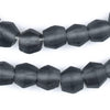 Charcoal Grey Faceted Bicone Java Recycled Glass Beads (12mm)
