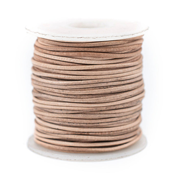 1.0mm Natural Round Leather Cord (75ft) - The Bead Chest