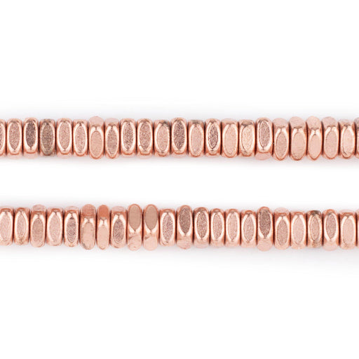 Copper Faceted Square Heishi Beads (6mm)