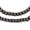 Silver-Inlaid Black Bone Mala Beads (6mm)