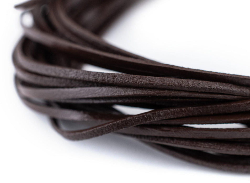 1.5mm Dark Brown Flat Leather Cord (75ft) - The Bead Chest