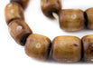 Carved Light Eye Brown Bone Beads (Barrel) - The Bead Chest