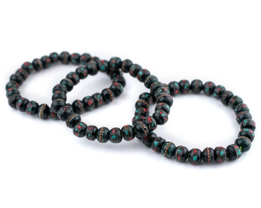 Dark Green Nepal Mala Bracelet - The Bead Chest