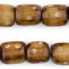 Carved Light Eye Brown Bone Beads (Barrel)