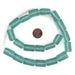 Green Aqua Rectangular Java Recycled Glass Beads (20x12mm) - The Bead Chest