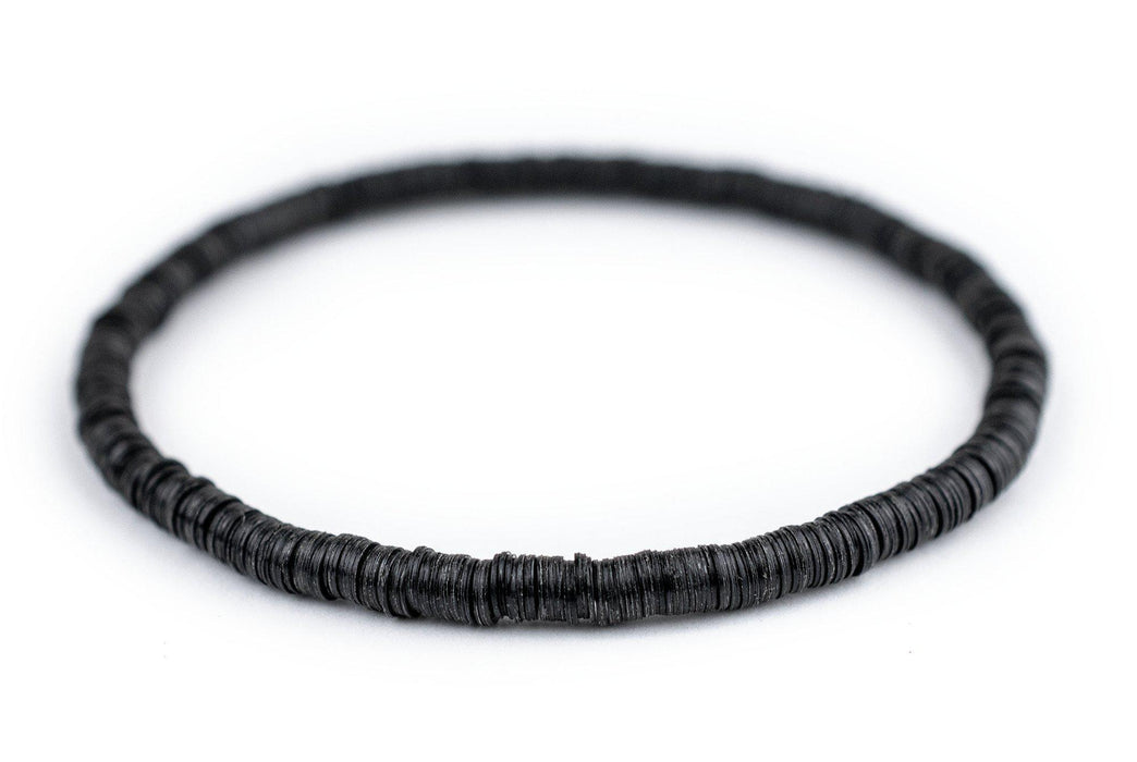 Black African Vinyl Stretch Bracelet - The Bead Chest