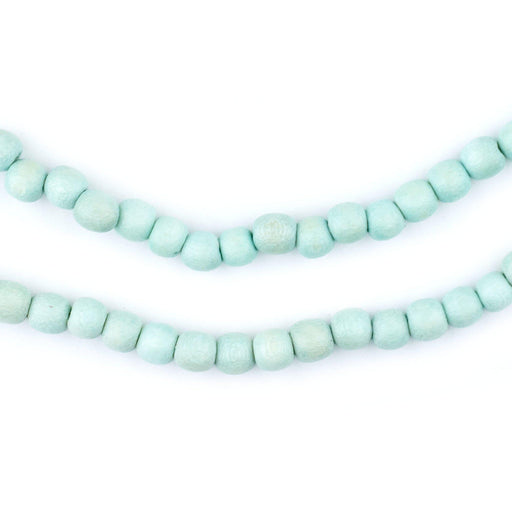 Mint Green Round Natural Wood Beads (5mm)