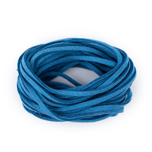 3mm Flat Teal Blue Faux Suede Cord (15ft) - The Bead Chest