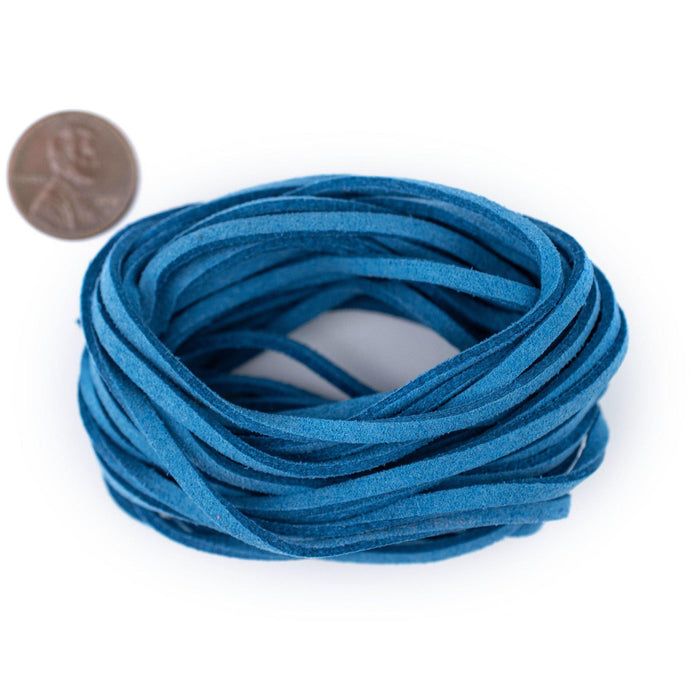 3mm Flat Teal Blue Faux Suede Cord (15ft) — The Bead Chest
