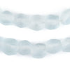 Clear Aqua Faceted Bicone Java Recycled Glass Beads (12mm)