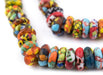 Bright Medley Fused Rondelle Recycled Glass Beads (14mm) - The Bead Chest