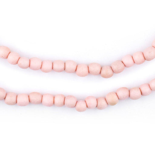 Pink Round Natural Wood Beads (5mm)