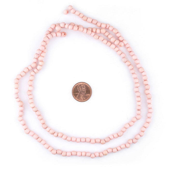 Pink Round Natural Wood Beads (5mm) - The Bead Chest