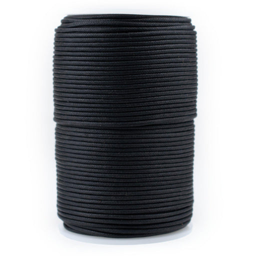2.0mm Black Waxed Cotton Cord (300ft) - The Bead Chest