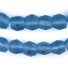 Light Blue Faceted Bicone Java Recycled Glass Beads (12mm)