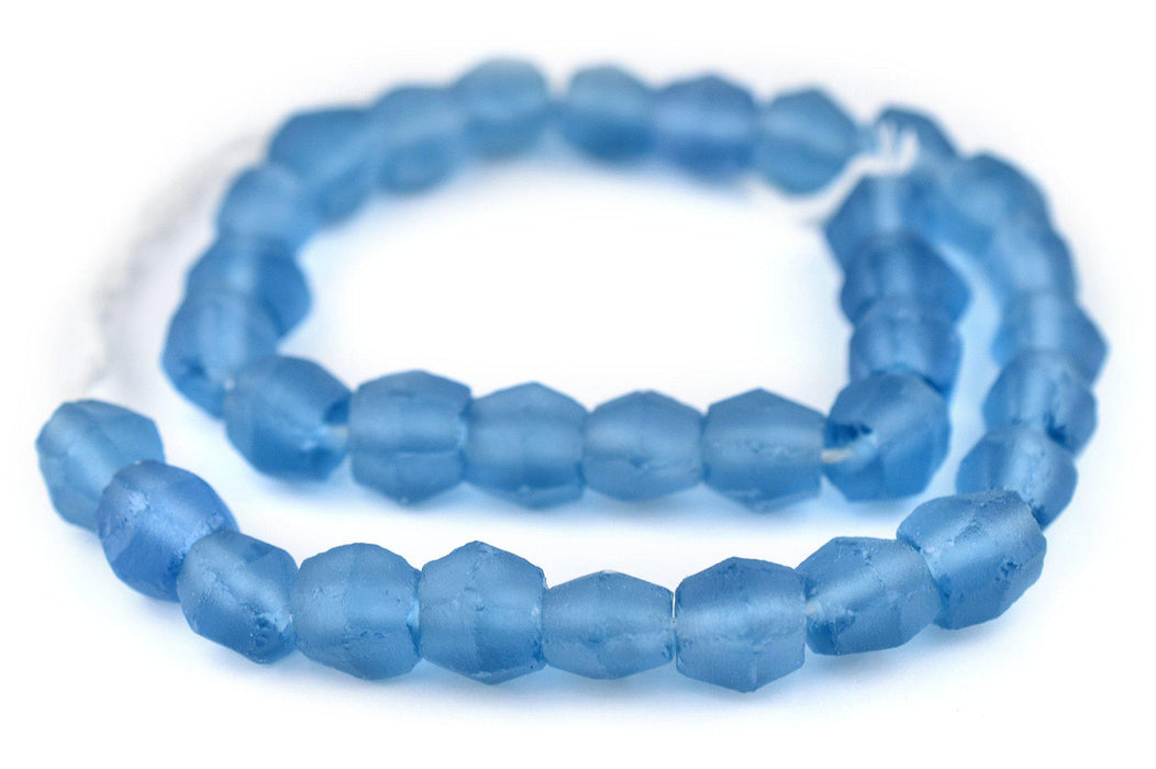 Light Blue Faceted Bicone Java Recycled Glass Beads (12mm) - The Bead Chest
