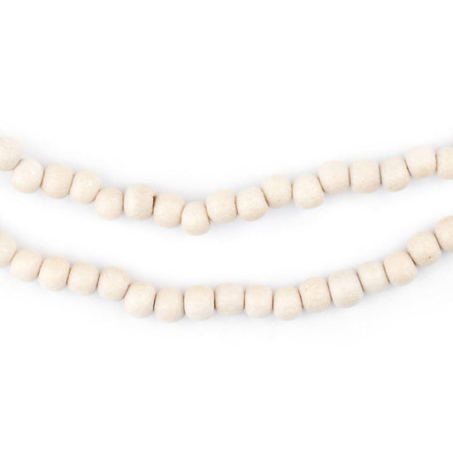 Cream Round Natural Wood Beads (5mm) - The Bead Chest