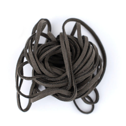 3mm Flat Groundhog Grey Faux Suede Cord (15ft) - The Bead Chest