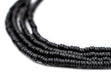 Midnight Black Double Heishi Beads (2mm) - The Bead Chest
