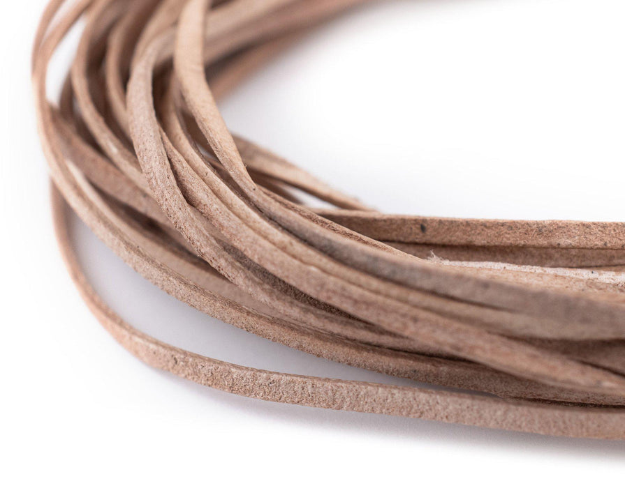 1.5mm Natural Flat Leather Cord (15ft) - The Bead Chest