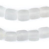 Clear Cylindrical Java Recycled Glass Beads (12mm)