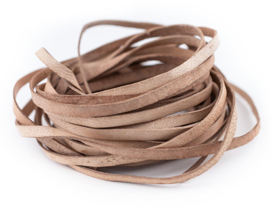 4.0mm Natural Flat Leather Cord (15ft)