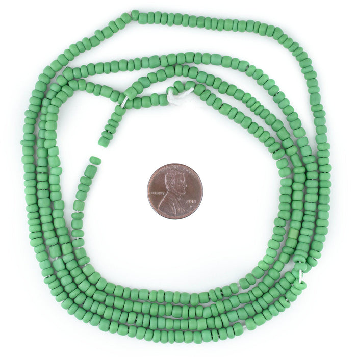 Green Matte Glass Seed Beads (4mm) - The Bead Chest