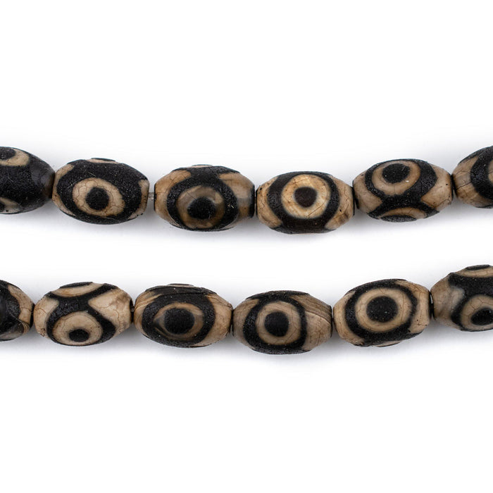 Oval Eye Tibetan Agate Beads (12x8mm) - The Bead Chest