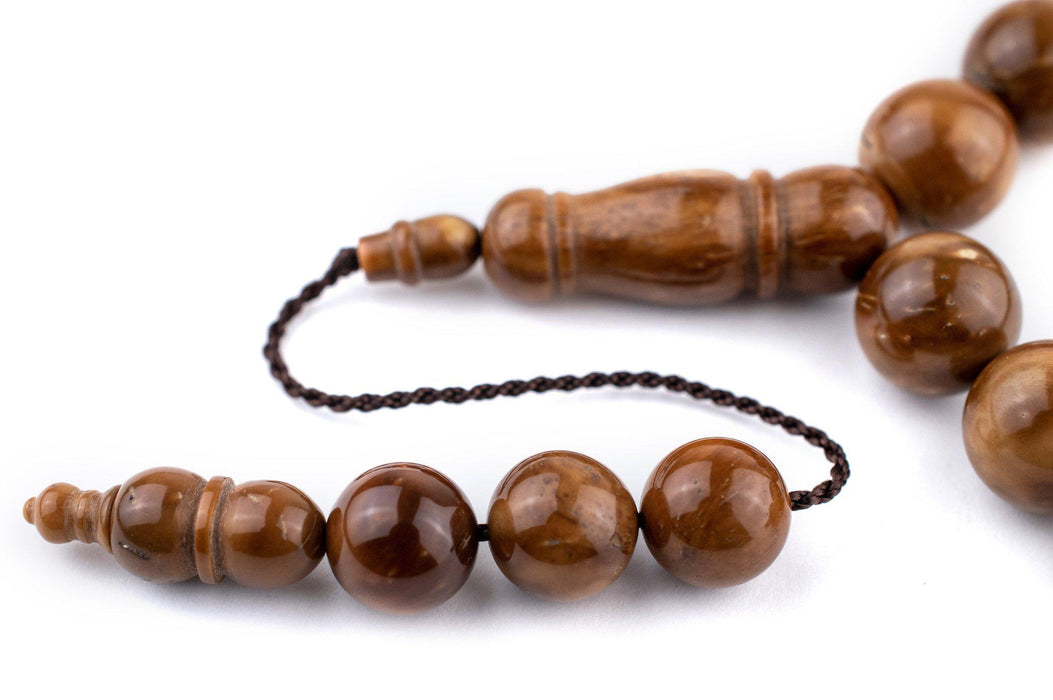 Brown Round Wooden Arabian Prayer Beads (12mm) - The Bead Chest