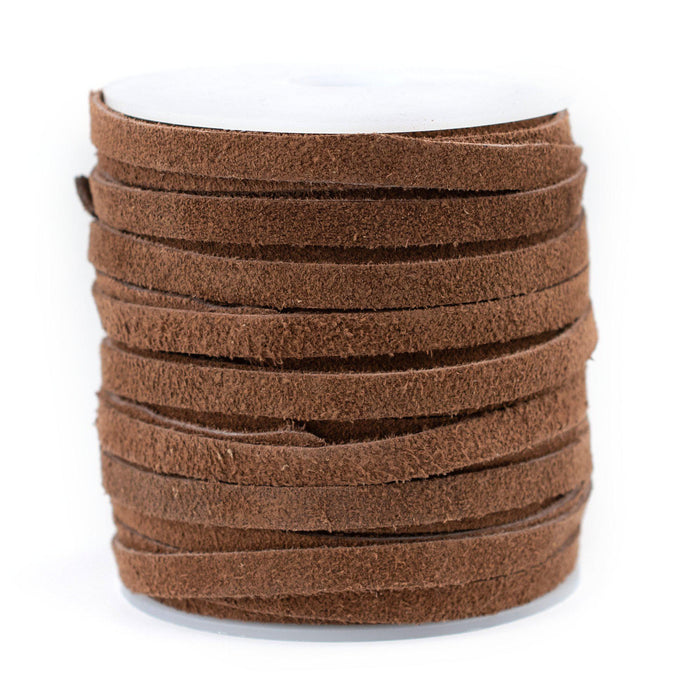 6.0mm Brown Flat Suede Leather Cord (75ft) - The Bead Chest