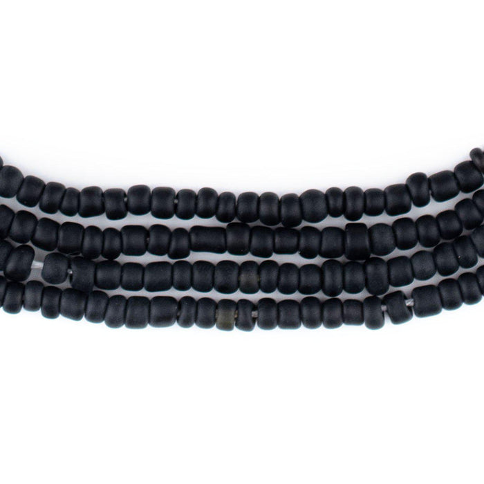 Thebeadchest Black Matte Glass Seed Beads (4mm) - 24 inch Strand of Quality Glass Beads, Adult Unisex, Size: 4 mm