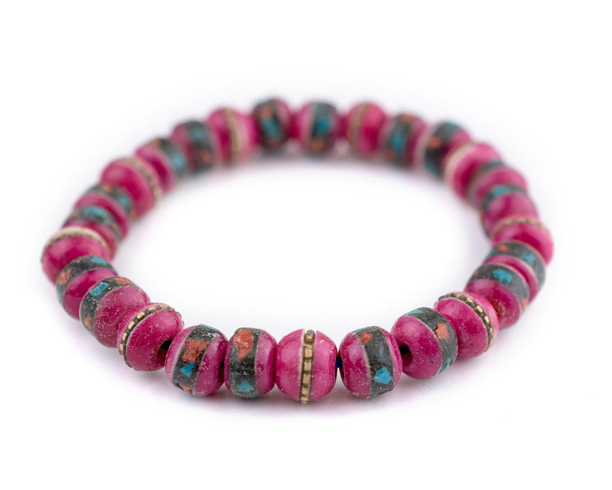 Pink Nepal Mala Bracelet - The Bead Chest