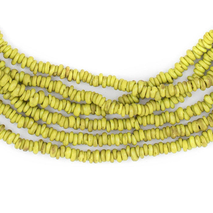 Lime Green Java Glass Heishi Beads - The Bead Chest