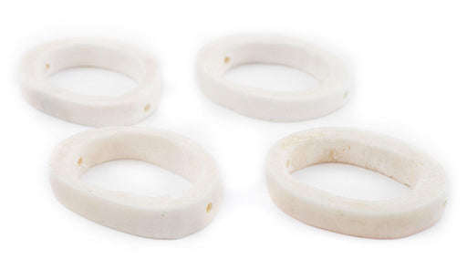 White Camel Bone Ring Beads (Set of 4) - The Bead Chest