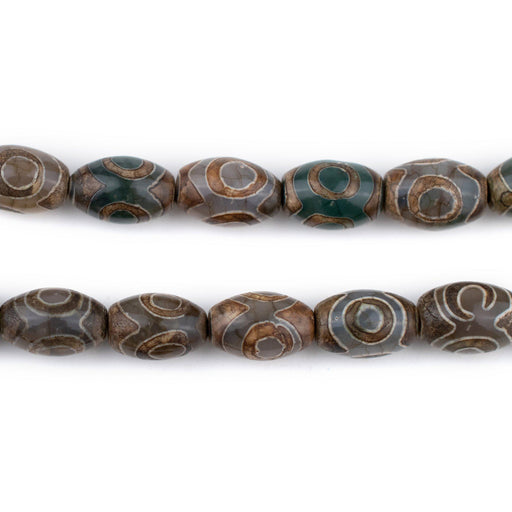 Premium Oval Tibetan Agate Eye Beads (12x8mm) - The Bead Chest