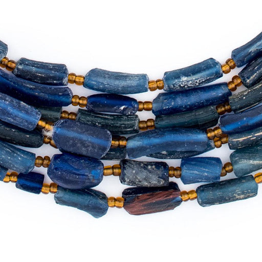 Blue Roman Glass Bangle Beads - The Bead Chest