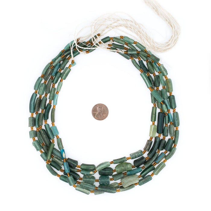 Green Roman Glass Bangle Beads - The Bead Chest