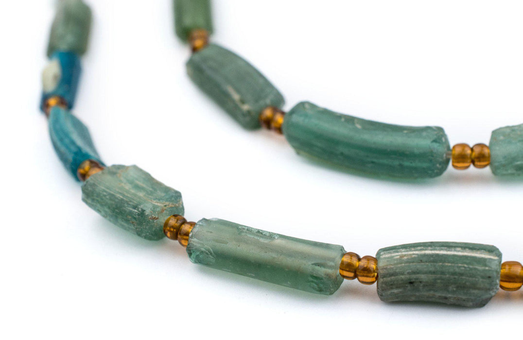 Green Roman Glass Bangle Beads - The Bead Chest