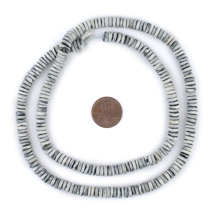Light Grey Bone Button Beads (6mm) - The Bead Chest