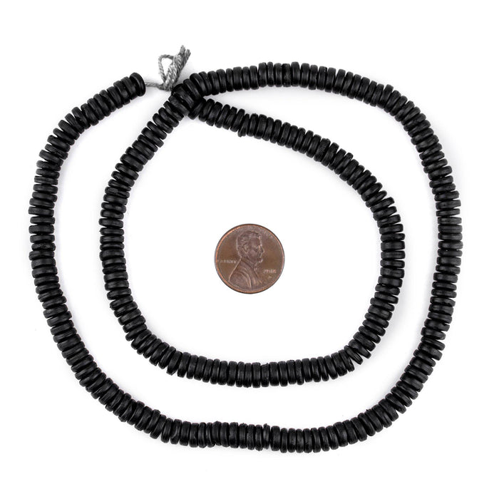 Black Bone Button Beads (6mm) - The Bead Chest