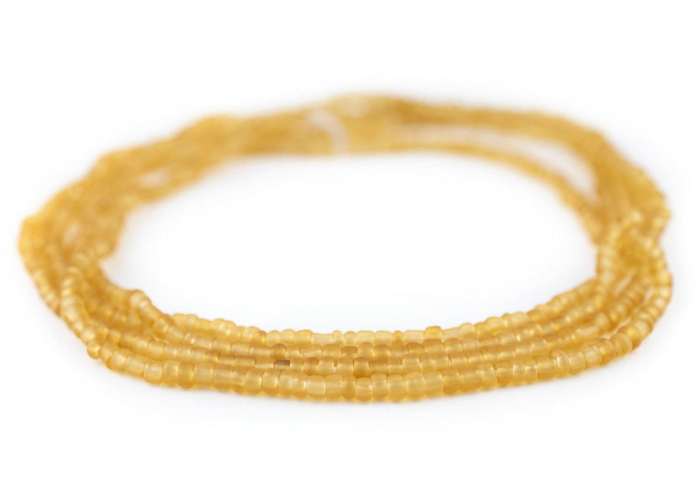 Translucent Amber Matte Glass Seed Beads (4mm) - The Bead Chest
