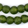 Lime Green Recycled Glass Beads (18mm)