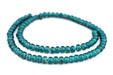 Teal White Heart Beads (9mm) - The Bead Chest