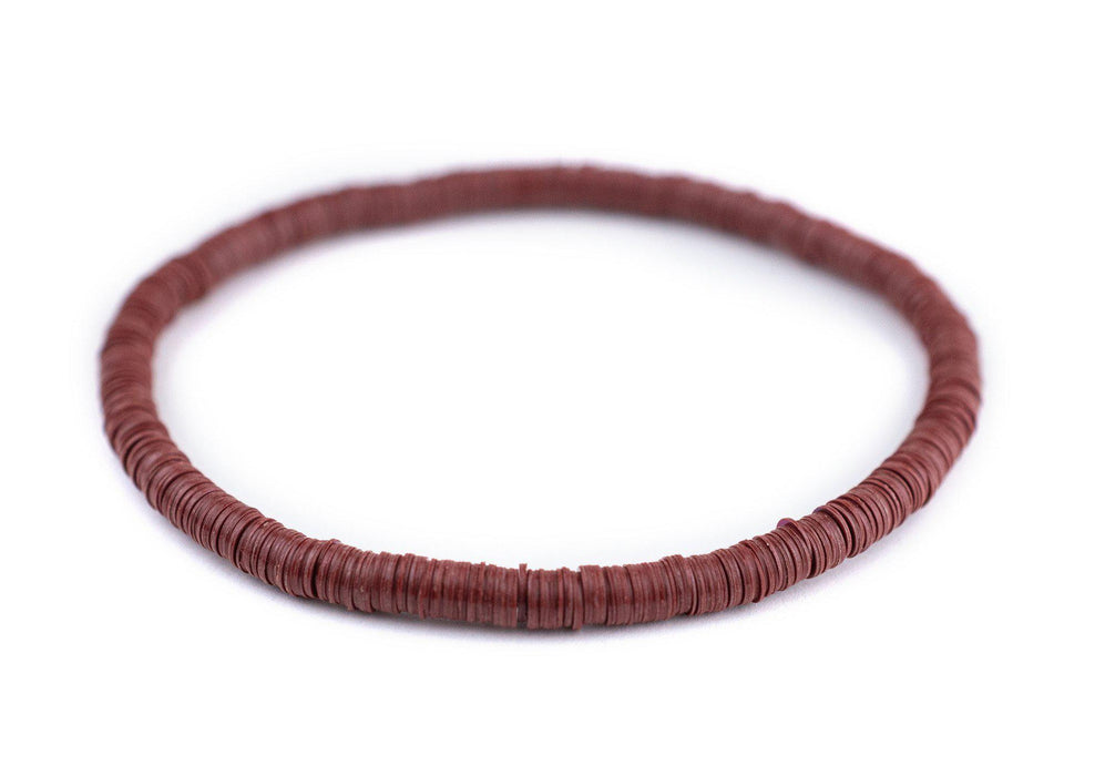 Cinnamon Brown African Vinyl Stretch Bracelet - The Bead Chest