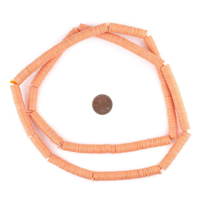 Peach Orange Vinyl Phono Record Beads (8mm) - The Bead Chest