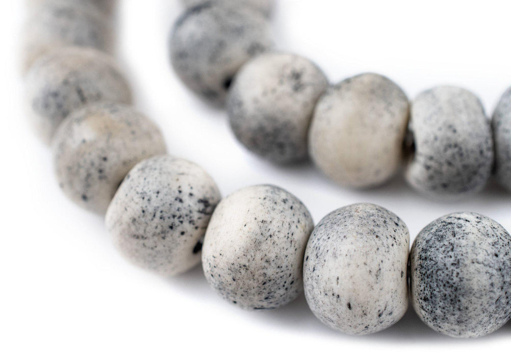 Grey Bone Mala Beads (16mm) - The Bead Chest
