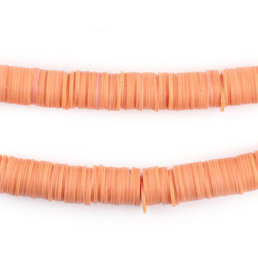 Peach Orange Vinyl Phono Record Beads (8mm) - The Bead Chest