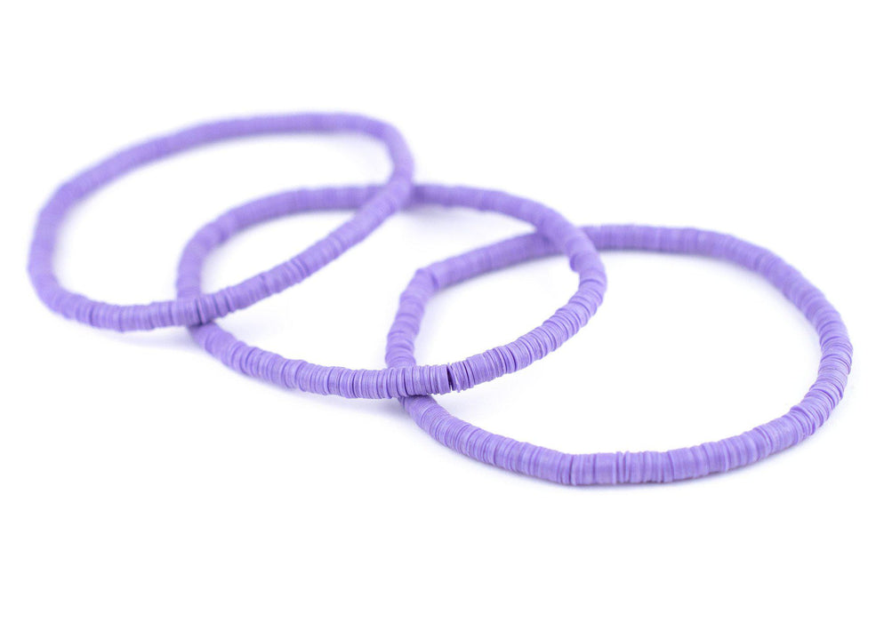 Light Purple African Vinyl Stretch Bracelet - The Bead Chest